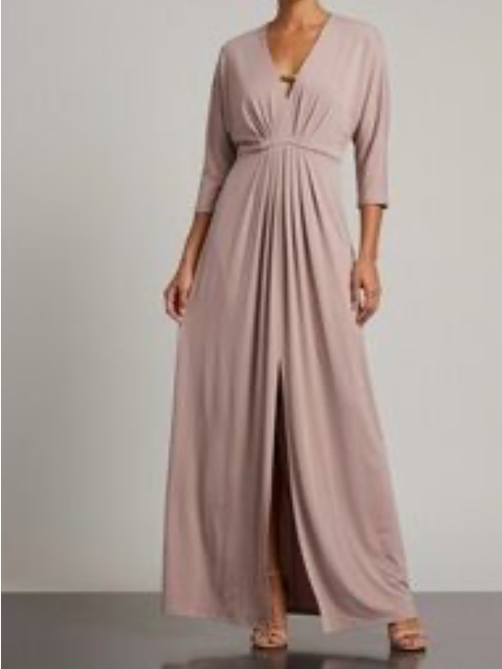 Trina Turk Taupe Jersey Maxi Dress size 4, wedding,